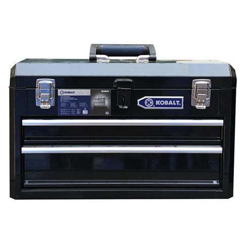 kobalt 20.6-in 2-drawer black steel lockable tool box hs2dmhb-13|kobalt 20x14 drawer.